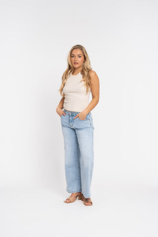 AISHA - Wide-leg cropped jeans