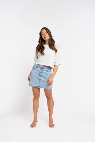 JUDITH - Blue skirt with studs