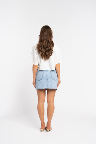 JUDITH - Blue skirt with studs
