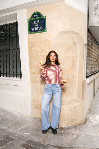 AZZY - Wide-leg seamed jeans V