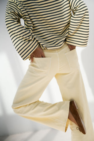 SURI - Jean droit jaune pastel