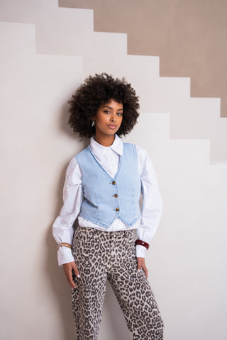 TILLY - Gilet en jean denim clair