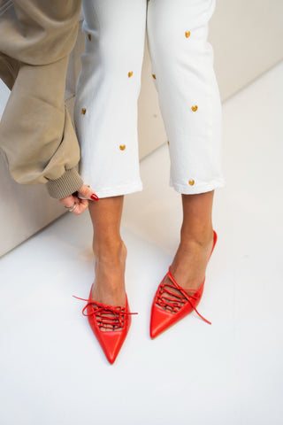 MANOA - Embroidered Heart Jeans