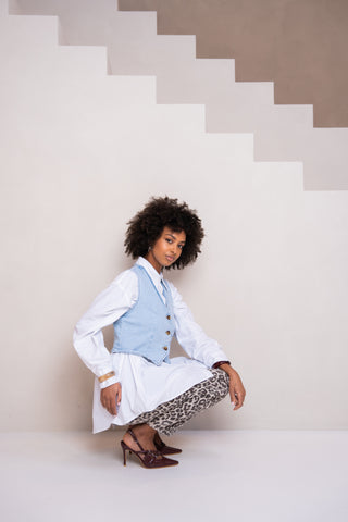 MURIEL - Jean mom léopard