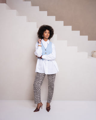 MURIEL - Jean mom léopard