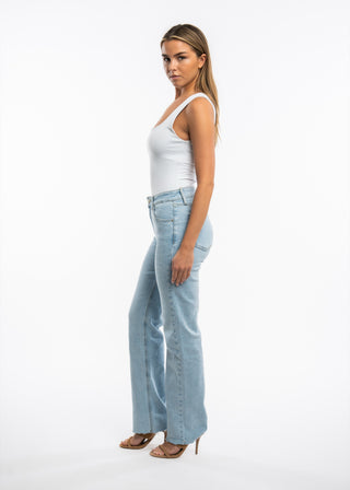 SOPHIE - Straight-leg jeans, mid-rise, raw finish