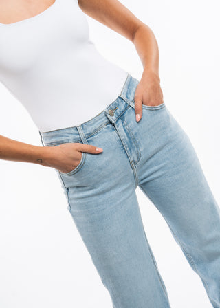 SOPHIE - Straight-leg jeans, mid-rise, raw finish