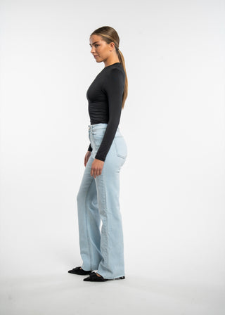 AMELIE - Jean wide leg bleu clair