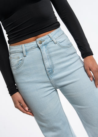 AMELIE - Jean wide leg bleu clair