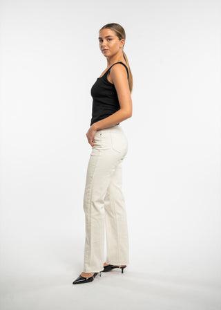 SUZY - Beige straight-leg jeans
