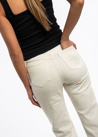 SUZY - Beige straight-leg jeans