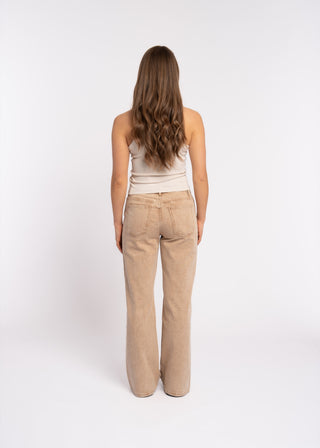 SOLEA - Faded camel straight jeans