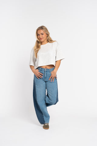 BRITT - Two-tone balloon jeans