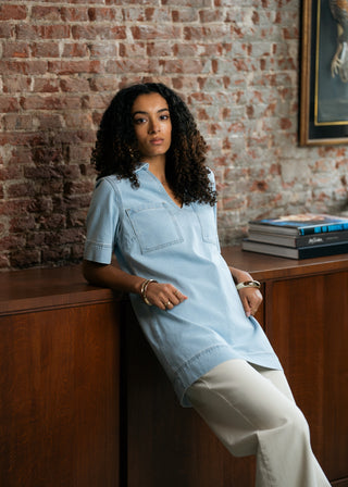 RIVAGE - Short dress with patch pockets