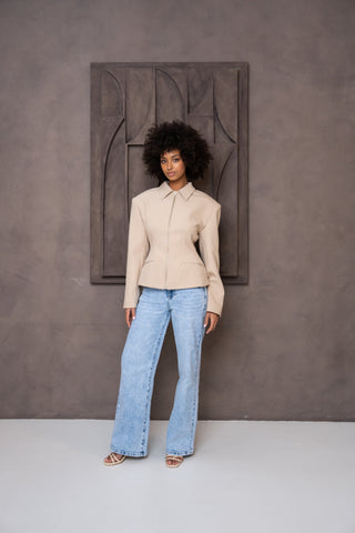 SASHA - Straight-leg jeans with a blue wash and distressed effect