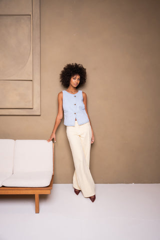 TIFFANY - Buttoned sleeveless top vest