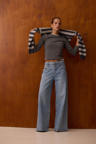AUDRINA - Double-button jeans